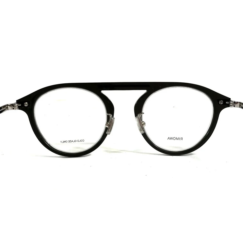 Rimowa Eyeglasses Frames RW50004U 001 Black Silver Round Full Rim 47-23-150 - Picture 8 of 13